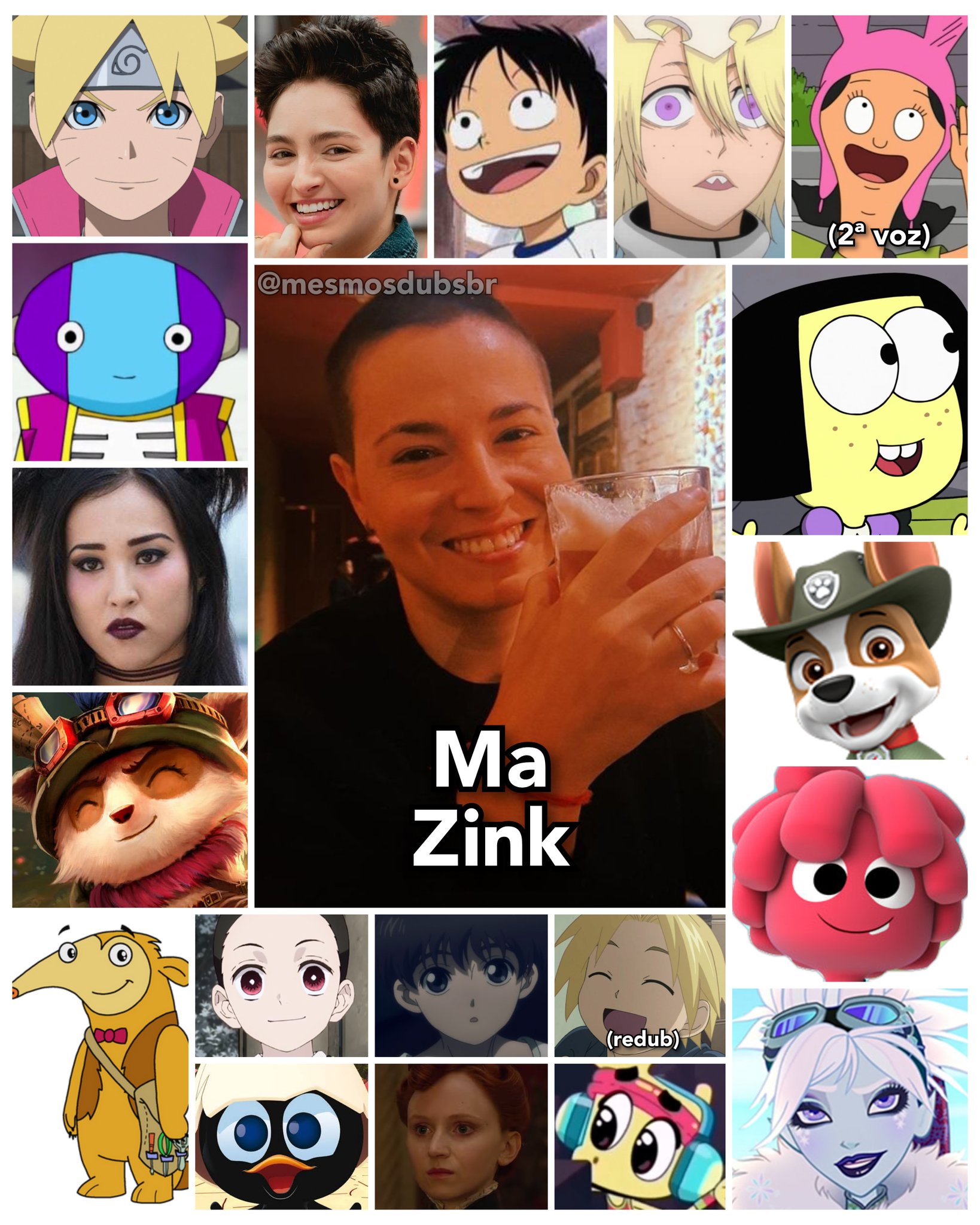 Personagens Com os Mesmos Dubladores! on X: - Ma Zink, dublador