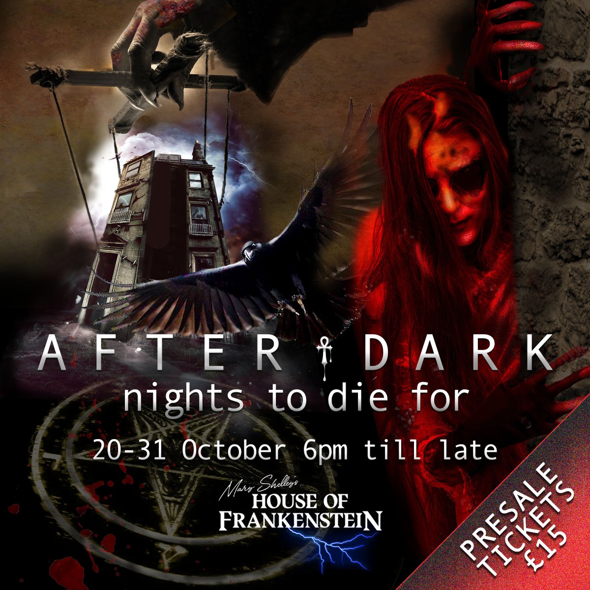 Prepare to be immersed in an intense, psychological multi-sensory horror experience as “After Dark - nights to die for” returns after a sell out in 2022. REGISTER TO GET PRIORITY ACCESS TO TICKETS ONLY £15   houseoffrankenstein.com/sign-up  #HouseOfFrankenstein #Halloween2023 #Halloween