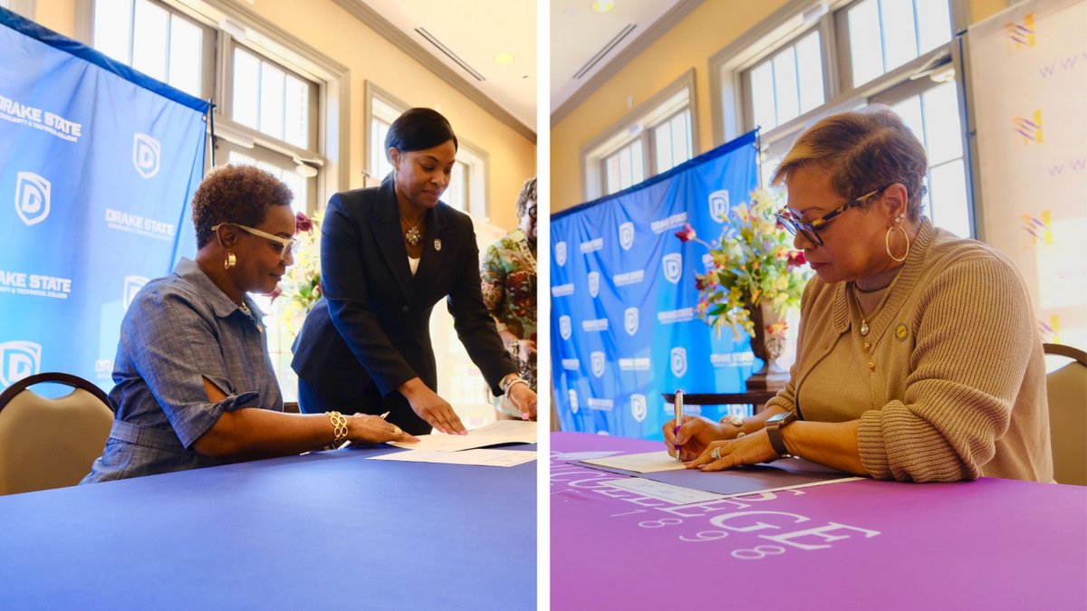 .@MilesCollege and @DrakeState have partnered to create scholarship opportunities and pathways to earning a bachelor's degree. The institutions' presidents signed an articulation agreement on Tuesday, May 30th at Miles College campus. 📰: hbcucampaignfundnews.wordpress.com/2023/06/01/mil…