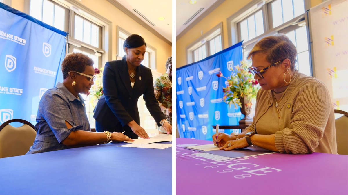 HBCU Campaign Fund (@hbcucampaign) on Twitter photo .<a href="/MilesCollege/">Miles College</a> and <a href="/DrakeState/">Drake State</a> have partnered to create scholarship opportunities and pathways to earning a bachelor's degree. The institutions' presidents signed an articulation agreement on Tuesday, May 30th at Miles College campus.
📰: hbcucampaignfundnews.wordpress.com/2023/06/01/mil… .<a href="/MilesCollege/">Miles College</a> and <a href="/DrakeState/">Drake State</a> have partnered to create scholarship opportunities and pathways to earning a bachelor's degree. The institutions' presidents signed an articulation agreement on Tuesday, May 30th at Miles College campus.
📰: hbcucampaignfundnews.wordpress.com/2023/06/01/mil…