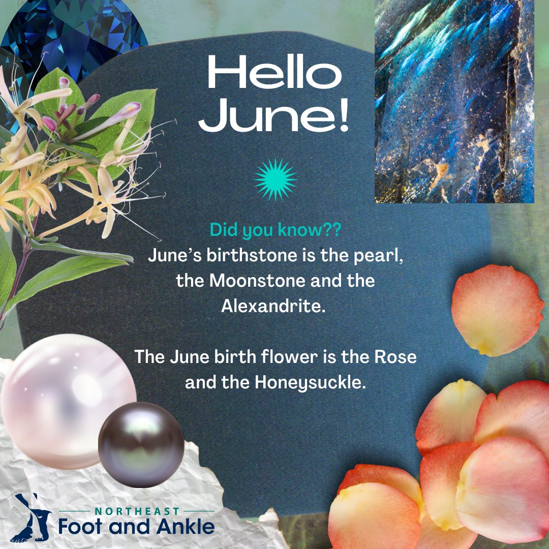 Follow us for more fun facts!
.
.
.
#funfact #birthstone #birthflower #June #trivia #triviafacts #podiatrylife #podiatrist #newhampshire #podiatristsinnewhampshire #footcare #anklecare  #NewHampshire #NewHampshirepodiatrist #NortheastFootAndAnkle