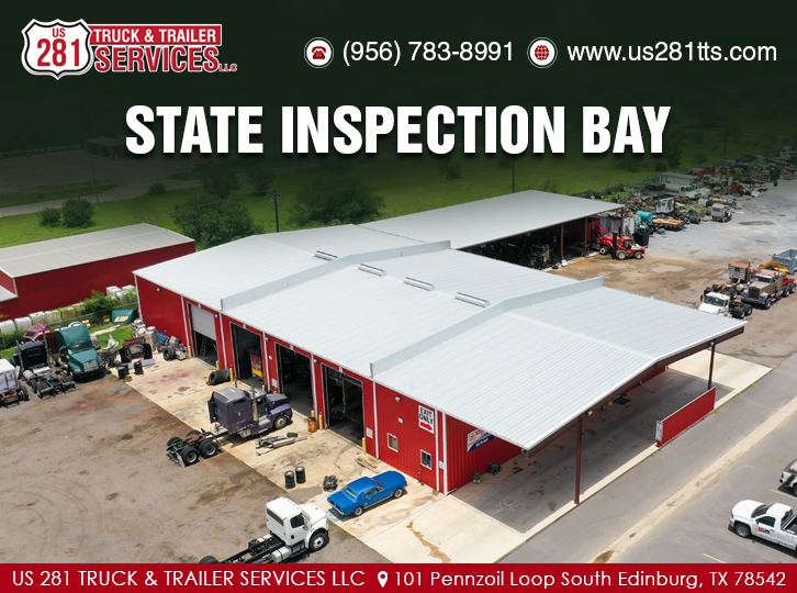 We have a dedicated bay for DOT safety inspections at our truck shop in Edinburg, South Texas.

Call us at (956)783-8991 us281trucktrailerservices.com/services/safet…

#us281family #dotinspection #vehicleinspection #carinspection #servicetruck #trucksafety #vehiclesafety #trucks #truck #trailer