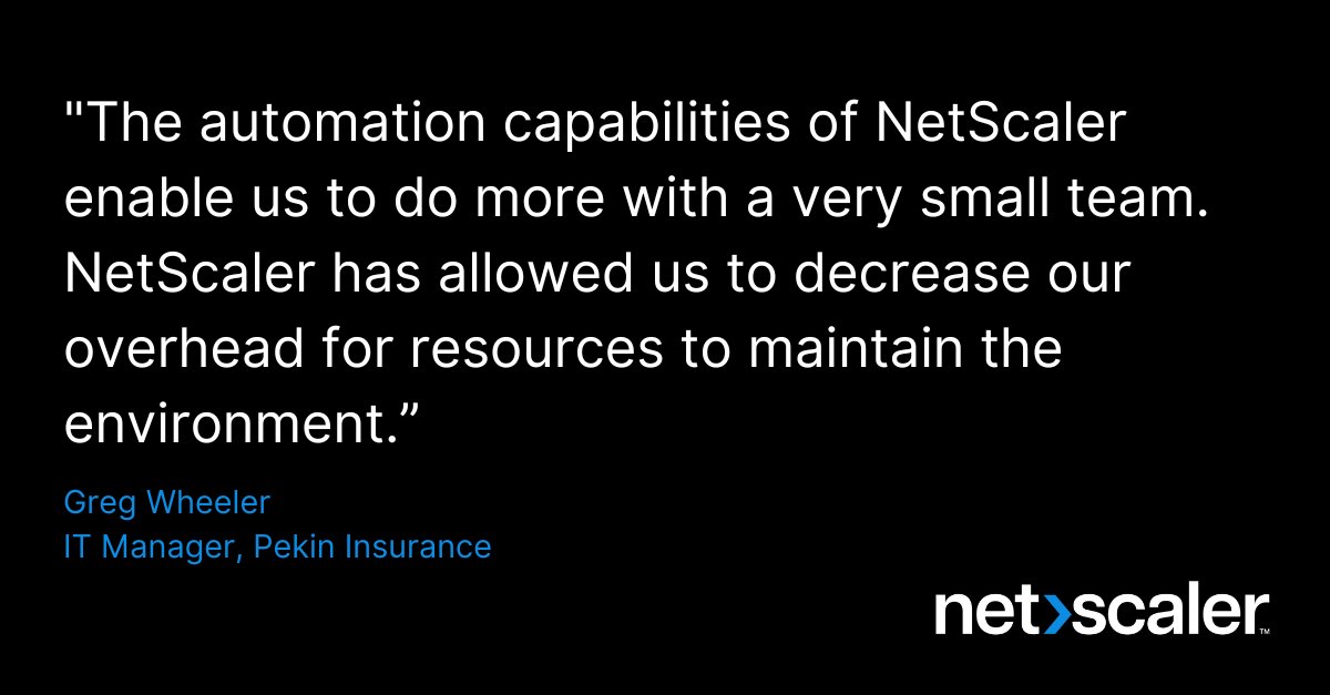 .<a href="/NetScaler/">NetScaler</a> has played a key role in solving Pekin Insurance's IT infrastructure modernization challenges. Here's how. spr.ly/6016OtreC #InsurTech