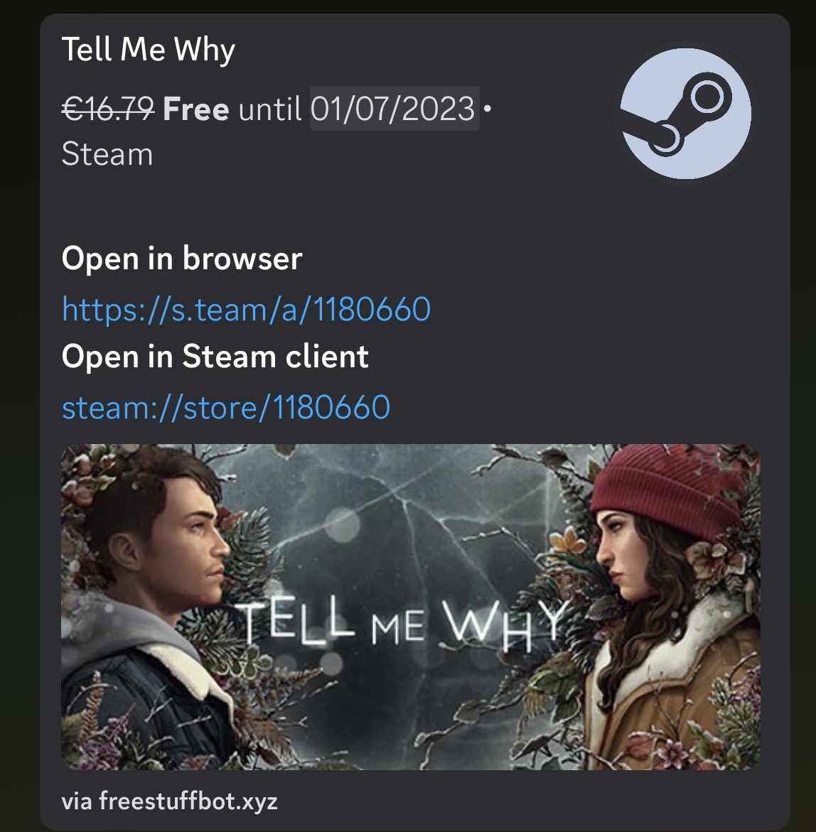 Tell Me Why on Steam
