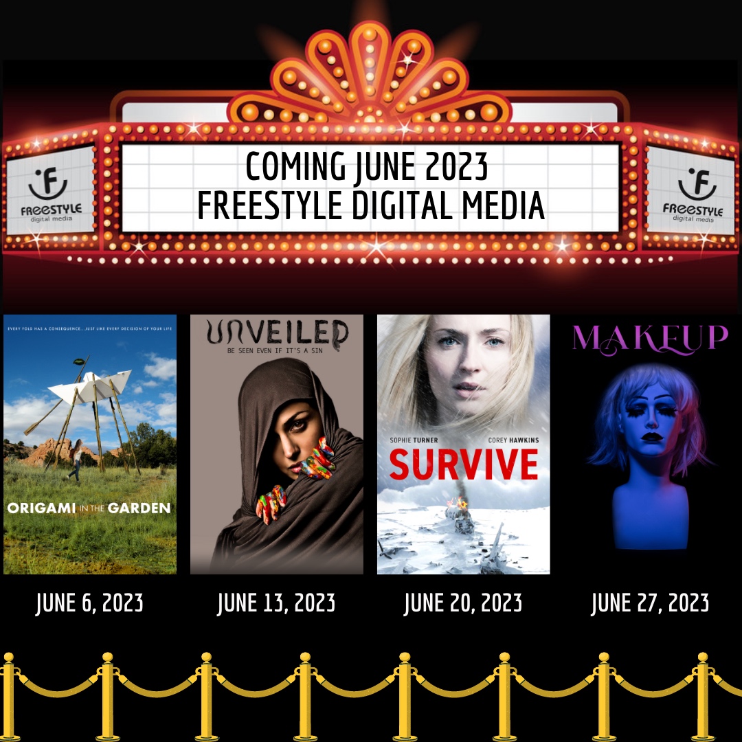 All of us at #FreestyleDigitalMedia are thrilled to announce our June 2023 titles! Our #June releases feature some familiar faces...Can you spot them? 🎥🍿🎬🎞
.
#SophieTurner #CoreyHawkins #KevinBox #origami #LucasFerrara #HugoAndre #unveiled #iTunes #AppleTV