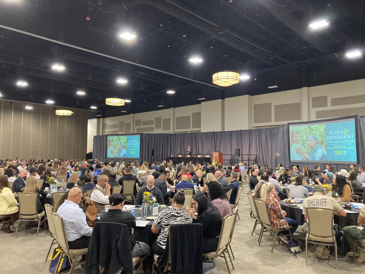 RivCoIHSSPA's tweet photo. Great morning here at the Riverside County 2023 Elder &amp; Dependent Adult Abuse Symposium. Looking forward to engaging in conversations about innovative approaches to close gaps in the senior care system. #rivconow @RivCoDPSS @RivCoNow #elderabuseawareness #elderabuseawarenessmonth https://t.co/foadb4pkFi