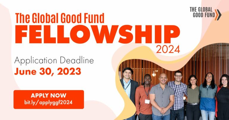 Apply now for The Global Good Fund Fellowship! This program supports emerging leaders and entrepreneurs. 12-month hybrid program. Deadline: June 30th, 2023.

 Link: rb.gy/t6qew

#Leadership #SocialImpact #Entrepreneurship #Opportunity