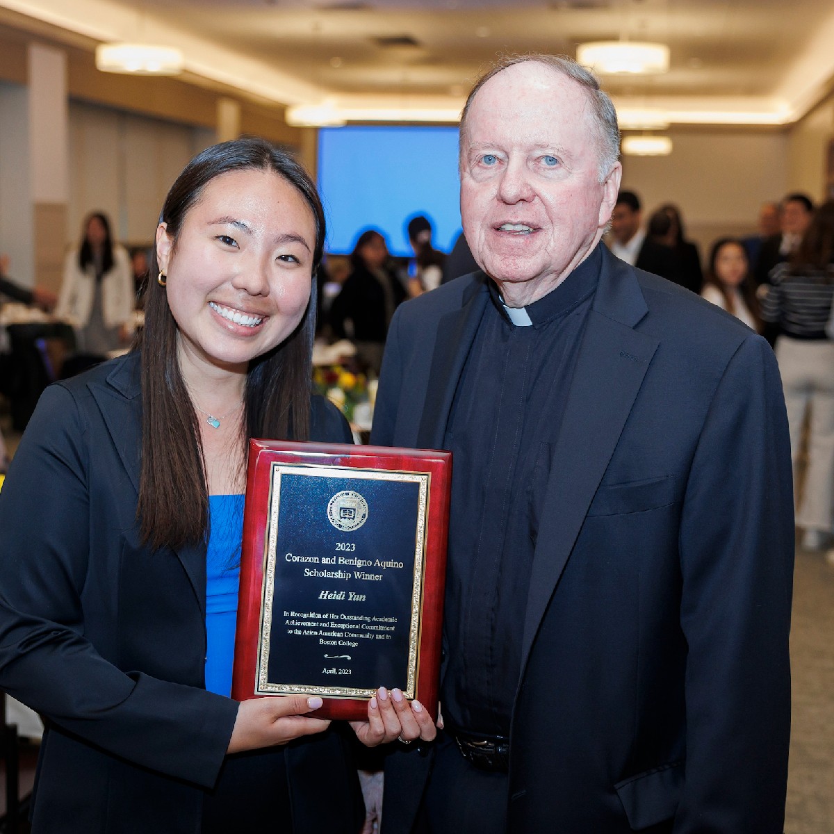 Heidi Yun ’24 is the winner of the 2023 Benigno and Corazon Aquino Scholarship.

Her BC experience includes advocacy for students with disabilities, promoting greater awareness of Asian culture, and work on behalf of low-income persons in Boston. on.bc.edu/HeidiYun