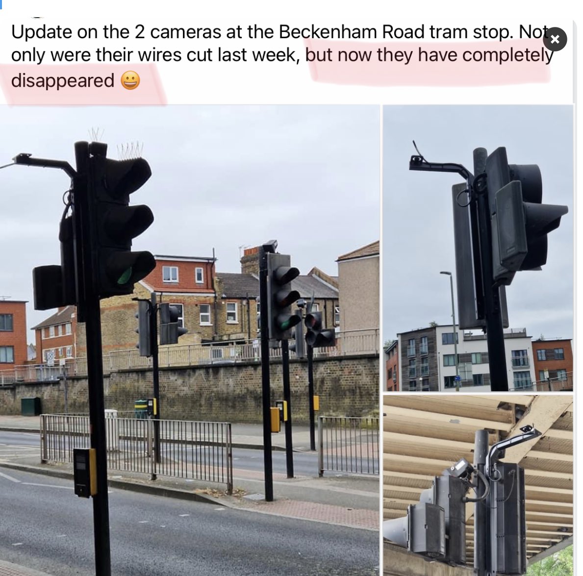 SandraWeeden's tweet image. Cameras now not only had their wires cut, but are DISAPPEARING! 

This is SO puzzling 🤨 

Beckenham, London

⬇️