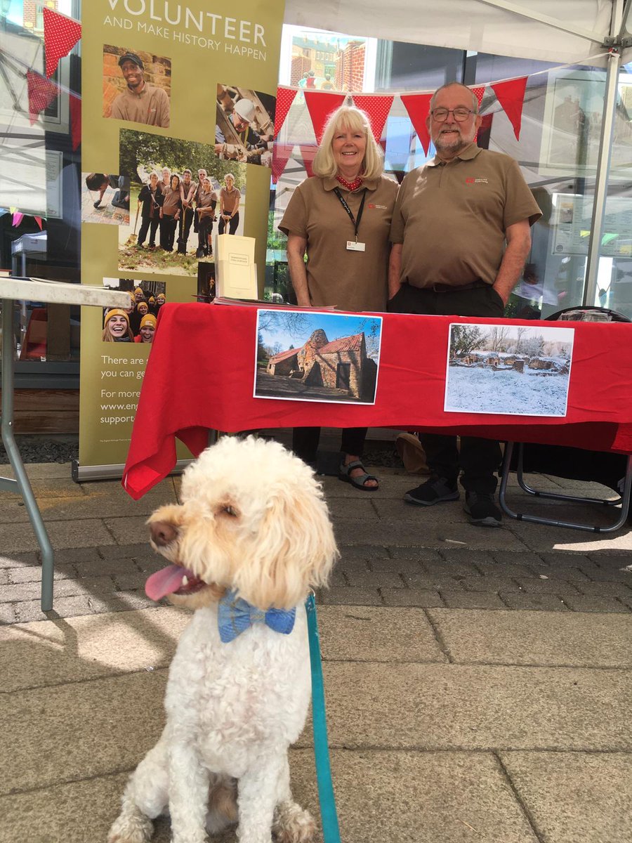 #VolunteersWeek2023 #HeritageVols
John &amp; Evelyn Gettings volunteer at Derwentcote Steel Furnace 
Seen here, with volunteer-in-training Toby, promoting guided tours &amp; volunteering at a 'Love Your Heritage' event.
Huge #ThankYou to all volunteers for championing English Heritage