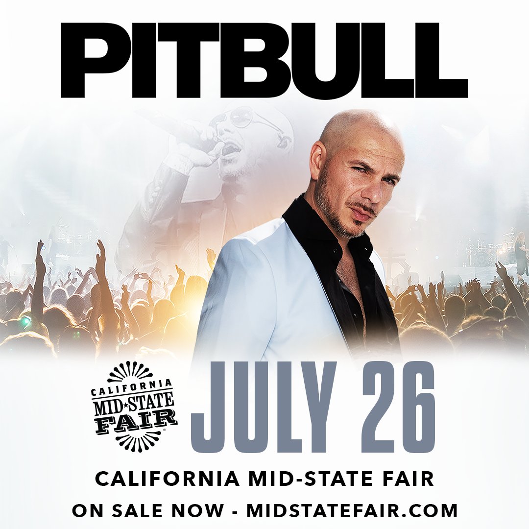 ON SALE NOW! Pitbull | July 26 | Click here: bit.ly/429JDUH #MidStateFair #PasoRobles