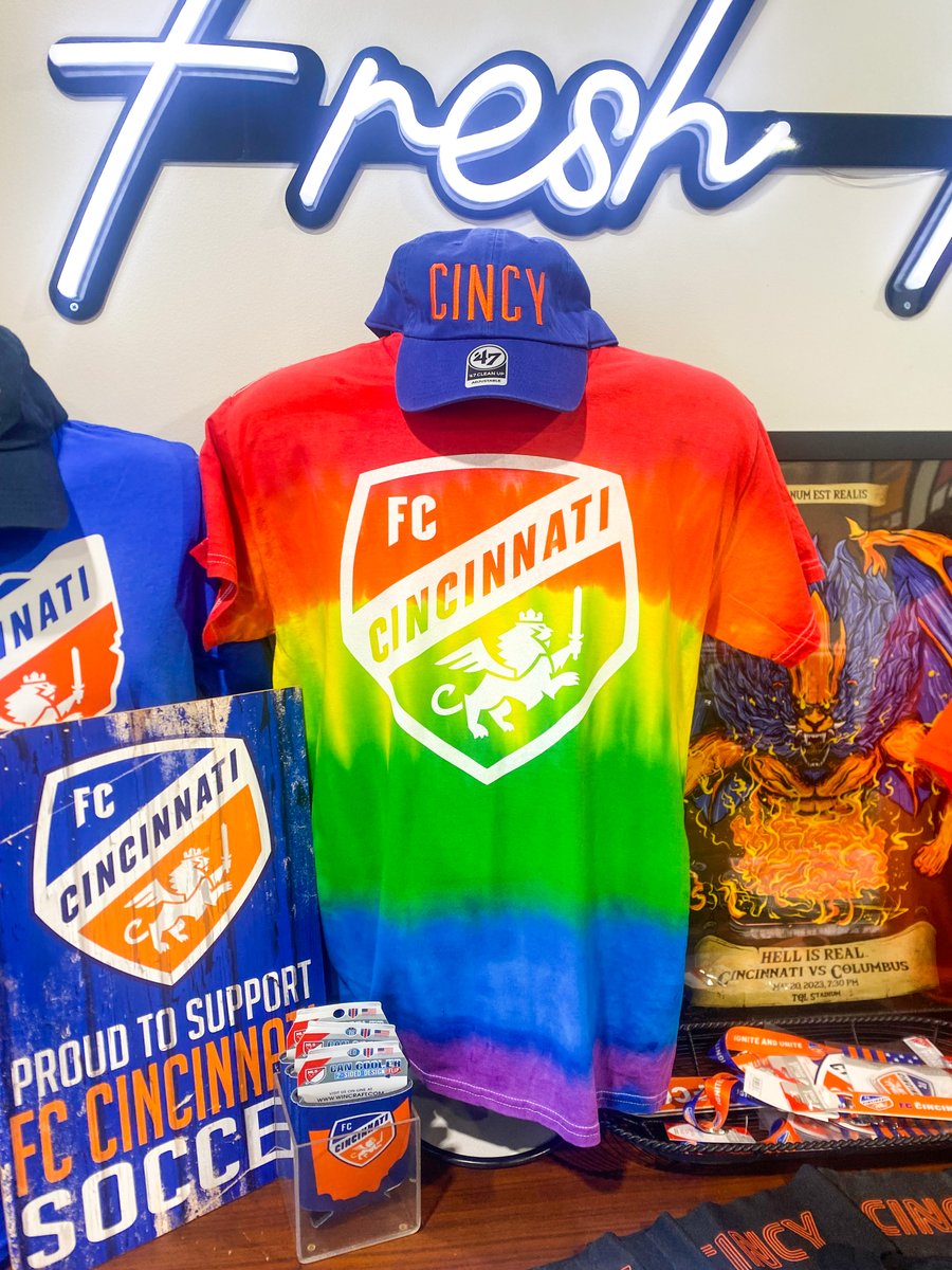 This Saturday's @fccincinnati match is Pride 🏳️‍🌈
Get this exclusive FC Cincinnati tie-dye in-stores before game time.
.
.
#AllForCincy #CincinnatiPride #CincyPride #FCCincinnati #CINvCHI