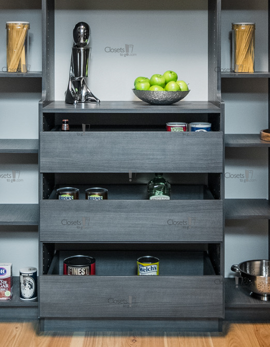 ClosetsToGo's tweet image. Don't let your pantry become a black hole of forgotten items. Install pull-out shelves and make the most of your storage space! #DIYPantry #DIYCustomPantry #CustomPantry #DiyStorageSolutions  #PantryDesign #KitchenPantry