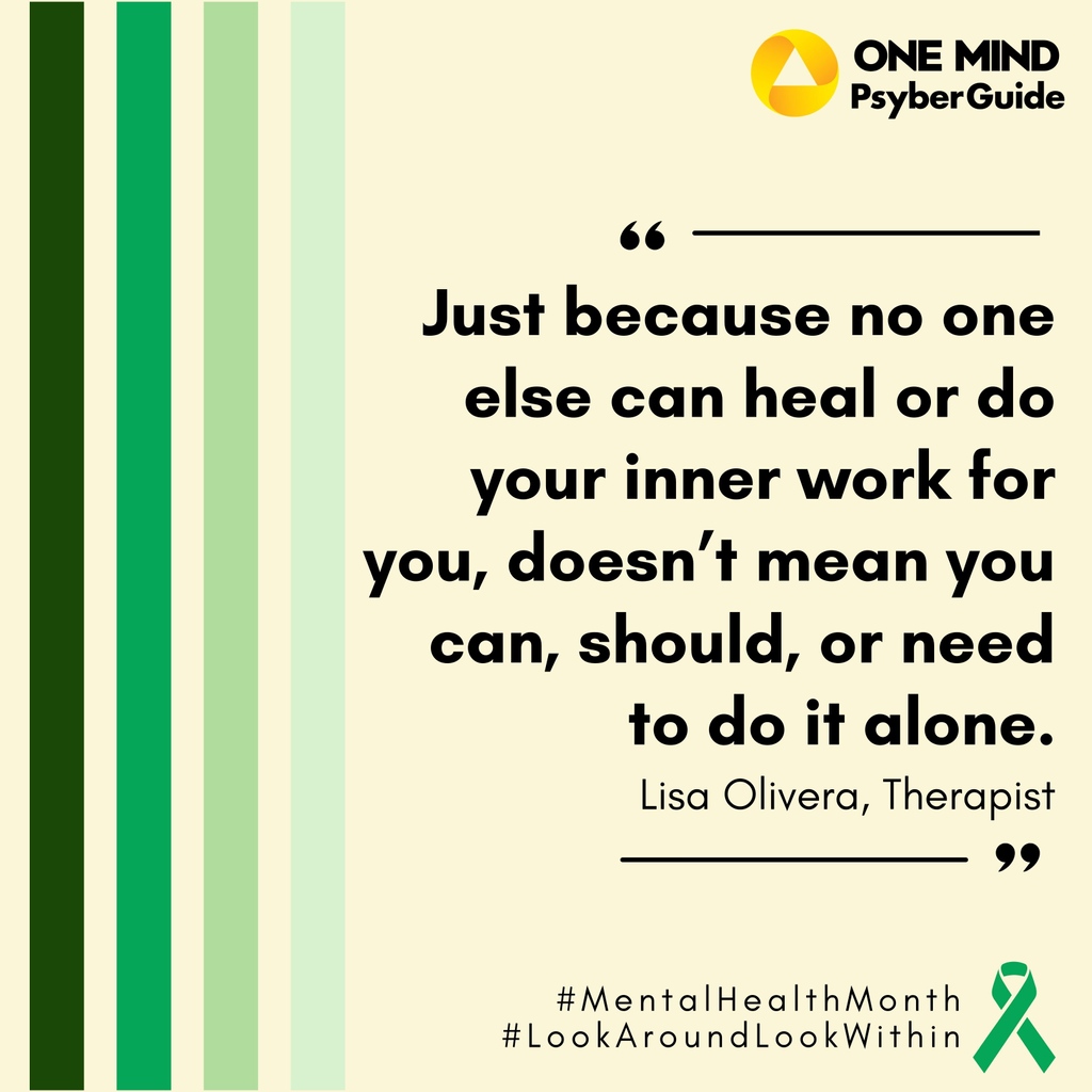 Healing starts within. Embrace self-care and nurturing our minds during this Mental Health Month.  💚

Check out our App Guide to find a digital tool to support your wellness journey: onemindpsyberguide.org/apps/

#MentalHealthMonth #LookAroundLookWithin