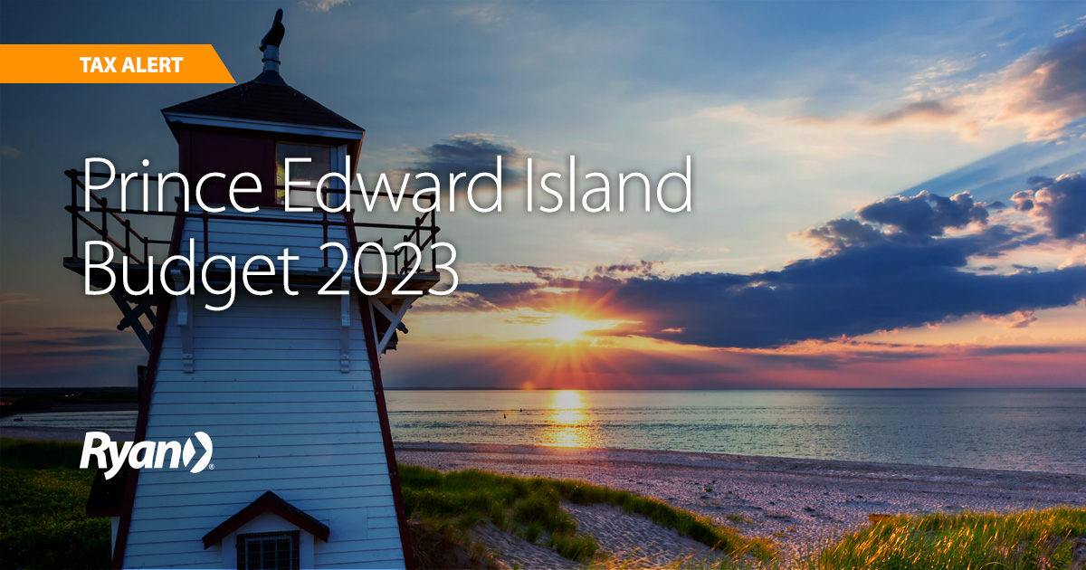On May 25, 2023, Minister of Finance and Chair of Treasury Board Jill Burridge delivered Prince Edward Island’s 2023–24 budget. It includes significant investments in health care, education and to address housing affordability. Read more.
tax.ryan.com/prince-edward-…