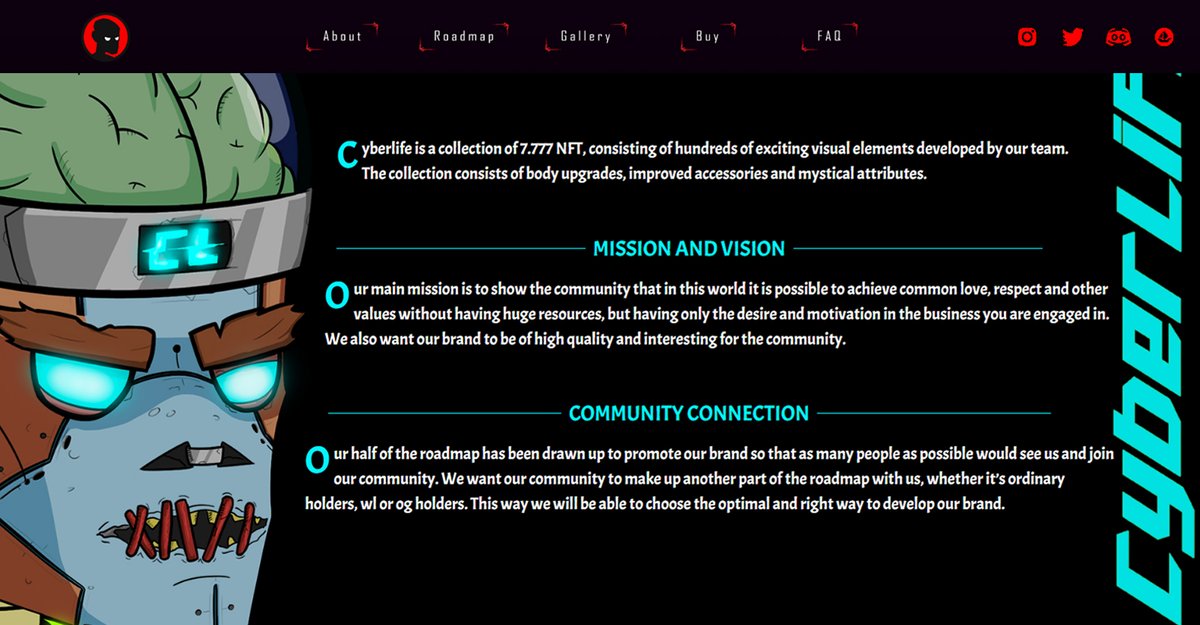 The site is in the public
cyberlifenft.com
#CyberLife

#NFT #NFTs #NFTCommunity #NFTGiveaway #NFTdrop #NFTCollection #ETH #NFTMint #Ethereum #Giveaway