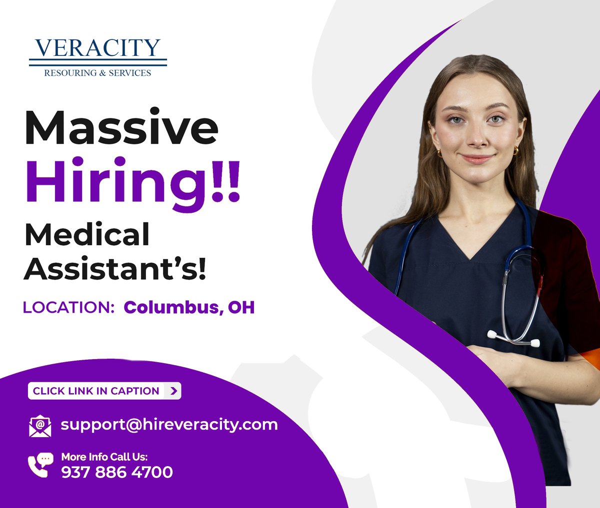 We see that you are a compassionate Medical Assistant seeking a fulfilling career opportunity in Columbus, Ohio? 
Click here to apply: veracityrs.com/applicant/jobs…

#MedicalAssistant #Hiring #NursingCare #JoinOurTeam #healthcare #HealthJobs #healthcareprofessionals #jobsUSA #ohio
