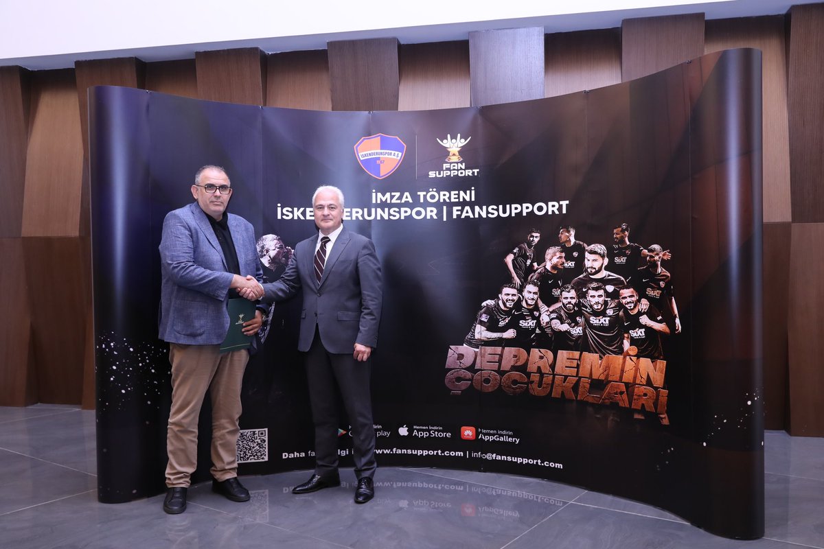 iskenderunspor_'s tweet photo. Kulüp Başkanımız Sn. Hakan Bolat, Teknik Direktörümüz Sn. Levent Şahin, futbolcumuz Ahmet Devret ve FanSupport Yönetim Kurulu Başkanı Sn. Murat Öztermiyeci'nin katılımı ile Kulübümüz, dünyanın ilk ve tek şartlı taraftar destek uygulaması “FanSupport” arasında; depremin yol açtığı zararların giderilmesi ve kulübümüze destek toplanması amacıyla iş birliği anlaşması imzalandı. Yapılan anlaşmanın hayırlı olmasını diliyor, tüm sporseverlerden ve paydaşlarımızdan projemize gerekli desteğin sağlanacağına yürekten inanıyoruz.

🤝 @FanSupportTR