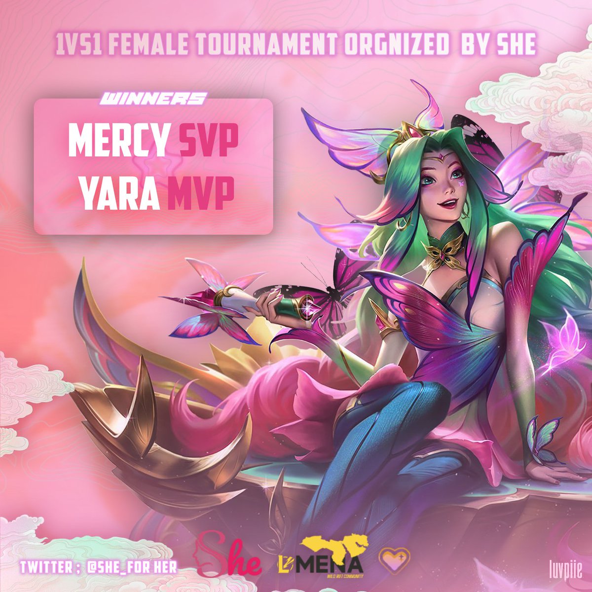 The winners of the 1vs1 female tournament are @Yara72496728345 and @MercyXayah congrats queens! Thank you everyone for the support, we really appreciate it!
#SheforFemalePlayers