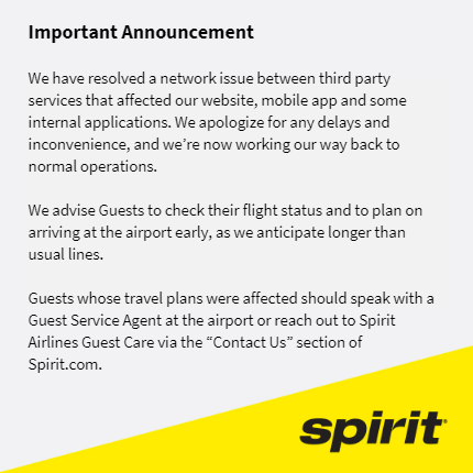 Spirit Airlines tweet media