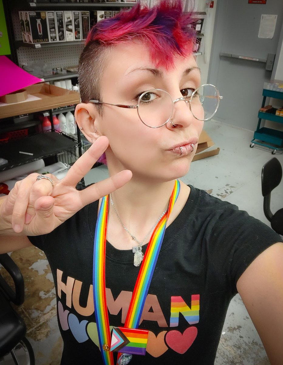 Day 1 of wearing a pride shirt to work every day in June! What's up everyone?? 🥰