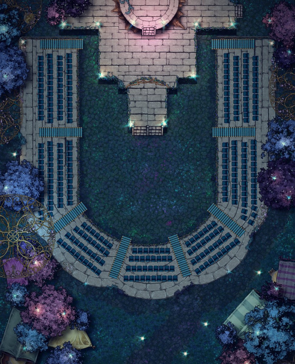 Possibly one of my favorite early maps (from 2020!) my Fey Theatre!

Patreon.com/angelamaps

#battlemap #encountermap #fantasymap #worldbuilding #dnd #dndmaps #pathfinder #fantasyrpg #roll20 #fantasygrounds #angelamaps #inkarnate #dndhomebrew  #dungeonsanddragons #dungeonmaster