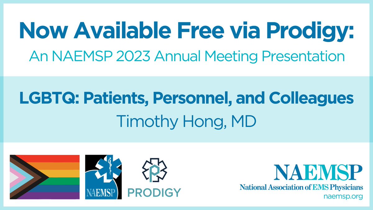NAEMSP (@naemsp) on Twitter photo It's Pride Month, and we recently made <a href="/TimHongMD/">Timothy Hong (he/him)</a>'s #NAEMSP2023 session, which focuses on caring for LGBTQ patients and highlights major research gaps for LGBTQ+ representation in the EMS workforce, available for free via <a href="/ProdigyEMS/">Prodigy EMS</a>. Watch it now: link.prodigyems.com/LGBTQ It's Pride Month, and we recently made <a href="/TimHongMD/">Timothy Hong (he/him)</a>'s #NAEMSP2023 session, which focuses on caring for LGBTQ patients and highlights major research gaps for LGBTQ+ representation in the EMS workforce, available for free via <a href="/ProdigyEMS/">Prodigy EMS</a>. Watch it now: link.prodigyems.com/LGBTQ