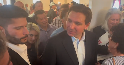 BREAKING: Ron DeSantis completely freaks after a reporter politely asks him why he isn't taking any questions from voters at a campaign event. The MAGA governor grew visibly furious, his calm politician's veneer slipping away like a serial killer's mask. 'What are you talking