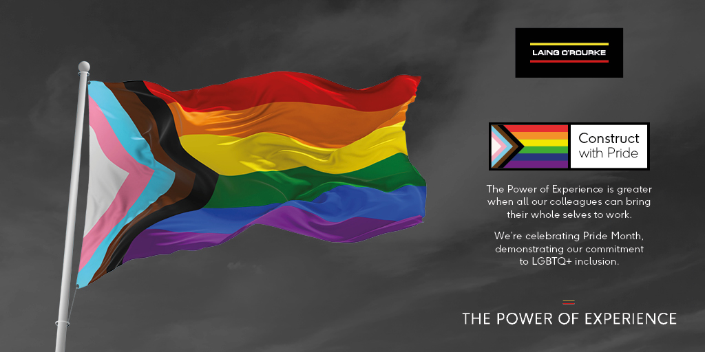 Laing_ORourke's tweet image. Happy Pride Month 2023! 🏳️‍🌈🏳️⚧️

At Laing O&apos;Rourke we&apos;re committed to LGBTQ+ inclusion and believe the power of our experience is greater when all our colleagues can bring their whole selves to work. 

#PowerOfExperience #ConstructWithPride #PrideMonth