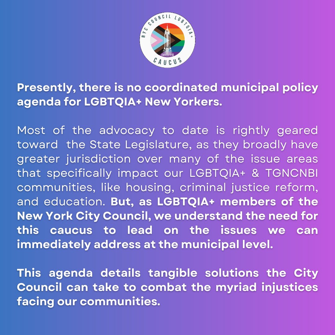 This #PrideMonth, the @NYCCouncil LGBTQIA+ Caucus is making history. In honor of the trailblazing leadership of Marsha P. Johnson & Sylvia Rivera, we are proud to announce The Marsha & Sylvia Plan. 1/ council.nyc.gov/crystal-hudson…