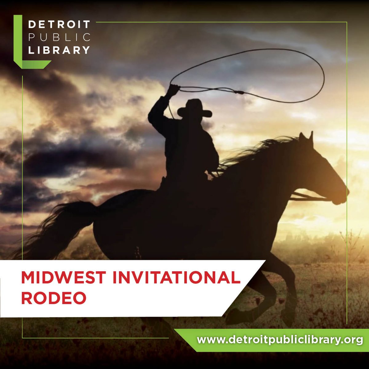 DetroitLibrary's tweet photo. Celebrate #Juneteenth with Riders from the Midwest Invitational Rodeo! On Thurs, June 8 from 4 - 6 pm on the #detroitpubliclibrary Cass Lawn, learn to rope a prop steer, ride a horse, and the history of African Americans in #Rodeo with stories and crafts. https://t.co/8jhMdhwYuX https://t.co/JTcl3oZ0ZJ