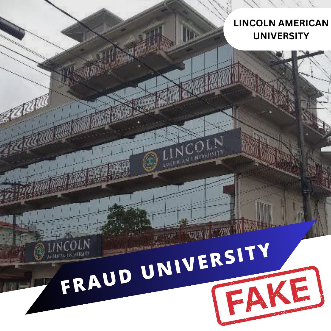 fraudbyvu's tweet photo. Don't get trapped by Lincoln American University, Guyana! This university is nothing more than a fraud, designed to loot money from unsuspecting students. They take apartments and convert them into medical universities, targeting middle-class students https://t.co/Ji6xbcIJYa