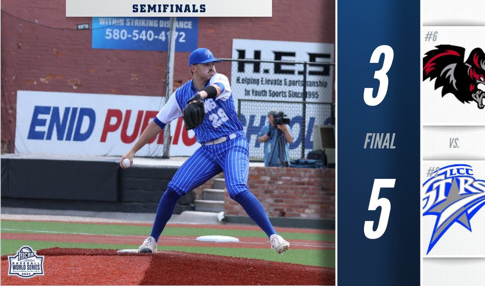 🚨Lansing wins to force an elimination game at the 2023 #NJCAABaseball DII World Series!

The Stars will play Southeastern again at the conclusion of the second semifinal game to decide who will play for a national championship.

njcaa.org/championships/…