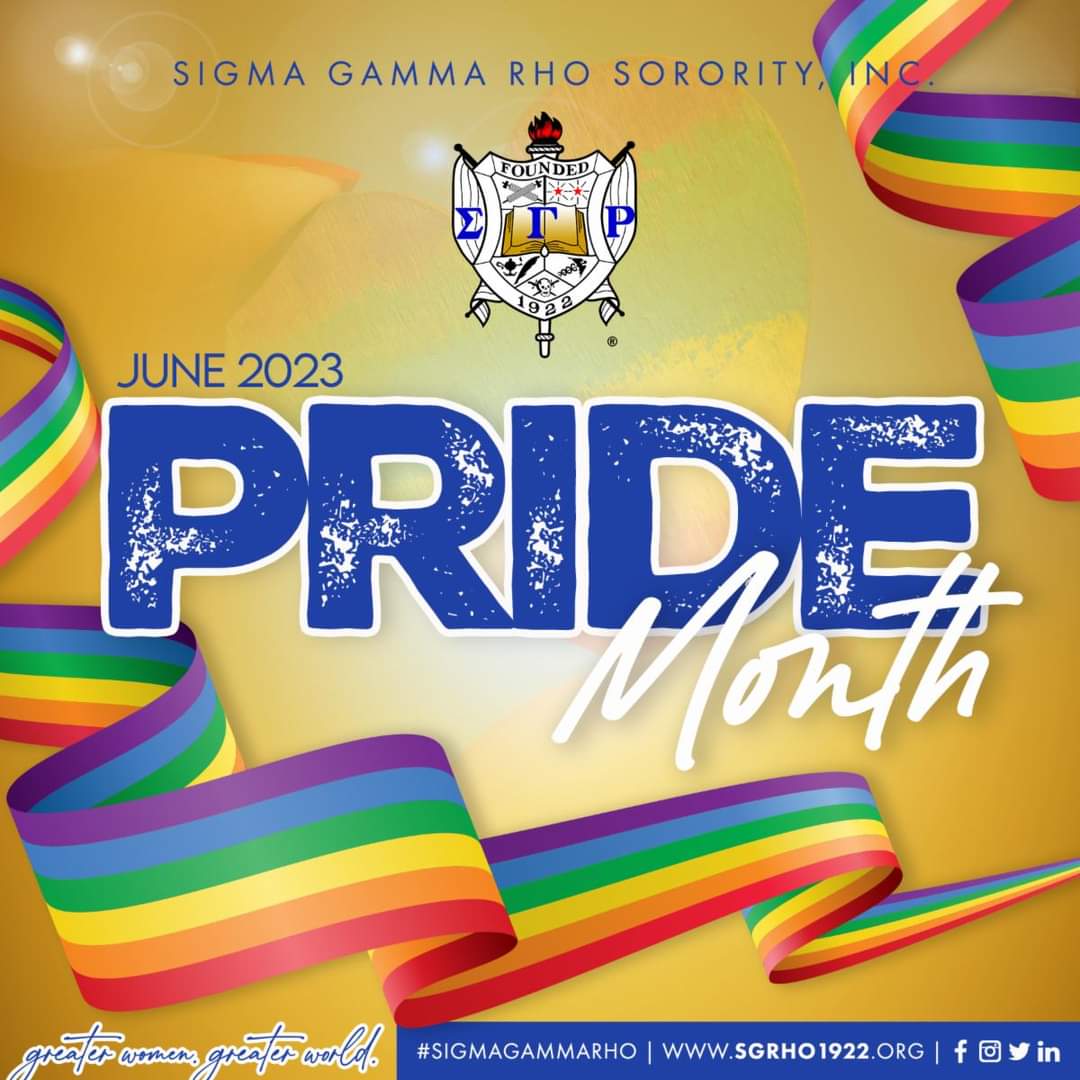 WesternSGRho's tweet photo. Sigma Gamma Rho Sorority, Inc. is proud to support and celebrate the diverse perspectives of the LGBTQAI+ community.

June pays tribute to the 1969 Stonewall riots and works to achieve equal justice and equal opportunity for the LGBTQAI+ community.

#SigmaGammaRho  #Pride https://t.co/q2J4neLWOJ