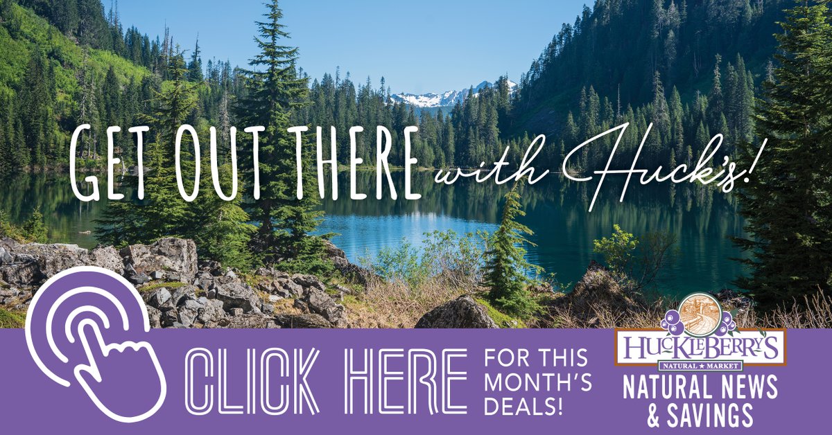 hucksmarket's tweet photo. Hit the trail with Huck’s &amp; save! 🔦🥾🌲 Check out this month's Natural News &amp; Savings for all your outdoor essentials! Prices are good through June 27th. So don't miss out, click the link &amp; head on down to Huckleberry's Natural Market. 💜

https://t.co/SbEsdMzK74 https://t.co/jtFHNOjK2f