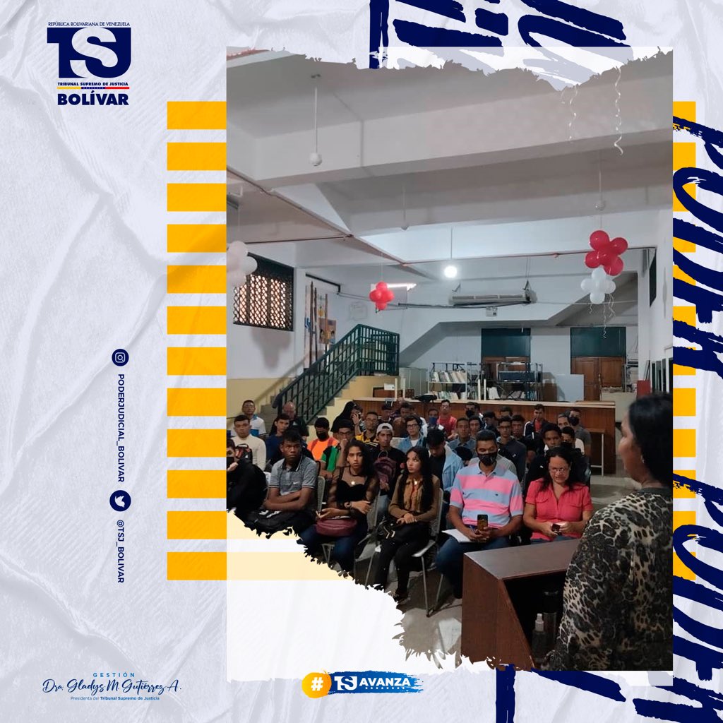 en su rol de incentivar y suministrar herramientas educativas para la participación de los Jueces y Juezas en la vida comunitaria en fiel cumplimiento de su responsabilidad social, en el estado Bolívar, se realizó importante Charla dirigida a los Estudiantes del Programa…