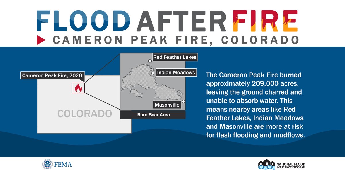 A reminder that if you live in burn scar areas in and around recent large fires like the Cameron Peak Fire in Colorado, you need to pay close attention to the weather and know what to do if flash flooding occurs from nearby thunderstorms!

https://t.co/mN8j5T0aA3 https://t.co/vTyFePBfTo