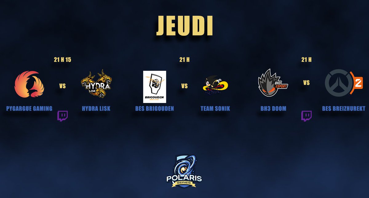 Rendez-vous ce soir pour trois finales !

À 21h15, retrouvez <a href="/MaBaOW/">ch m</a> qui nous donnera pour la dernière fois de sa voix pour couvrir un de nos matchs.
<a href="/BH3_Esport/">BH3-Esport</a> Doom vs <a href="/BreizhEsport/">Breizh Esport</a> Breizhurekt !

🎥twitch.tv/mabacast 

À 21h, <a href="/BreizhEsport/">Breizh Esport</a> Brigouden vs Team Sonik !