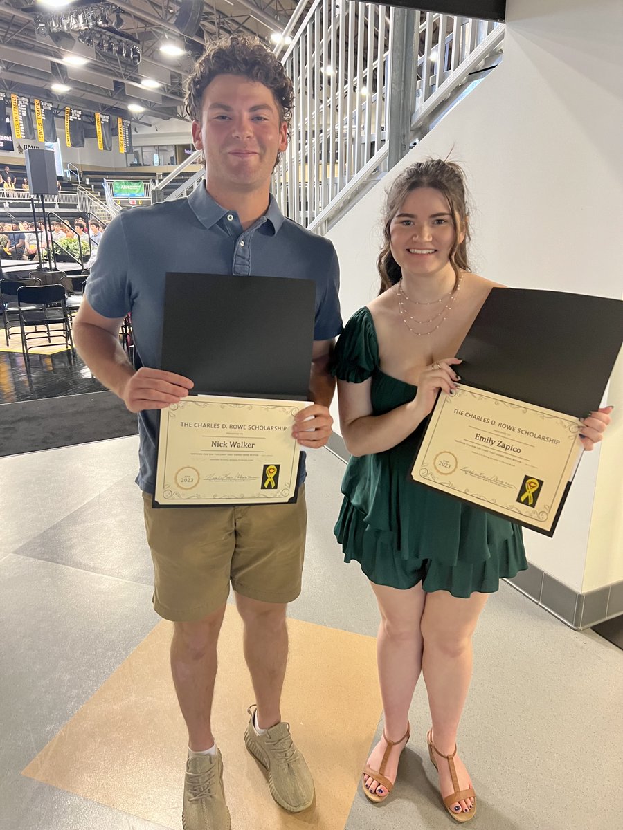 Congratulations to Nick Walker and Emily Zapico, recipients of the Charles D. Rowe Scholarship. We are honored to award you this scholarship in memory of Charlie.
