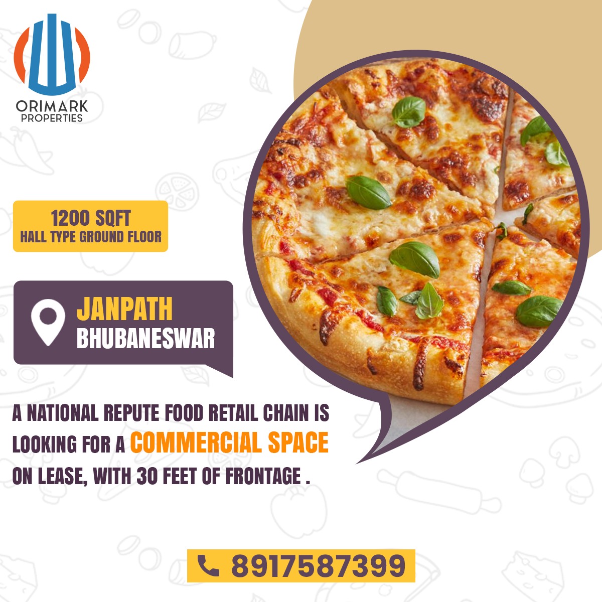 A nationally reputed food retail chain is looking for a commercial space for lease with 30 ft of frontage at #Janpath, #Bhubaneswar.

For more details call us today @ 8917587399.

#commercialproperty #OrimarkProperties #propertyforlease #buyproperties #leaseproperty #rentproperty