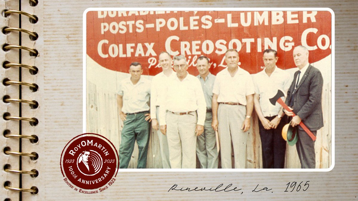 RoyOMartin's tweet photo. ⏳ Throwback Thursday (1965): Roy O. Martin Sr. (far right) is pictured with employees at the company's Colfax Creosoting facility in Pineville, La.
#TBT #RoyOMartinTBT #ROM100 https://t.co/SE5MiS5Zc6