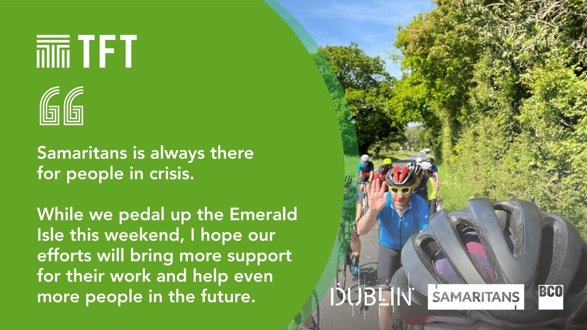 TFTConsultants's tweet photo. Andnot only that... @matlown is taking on the @BCO_UK Cycle Challenge - riding to this year's conference in order to raise funds for @samaritans! 
You can find out more about the team's efforts, and how to support them, here: https://t.co/MRoRH1vR2Z https://t.co/W6QHbVV74J