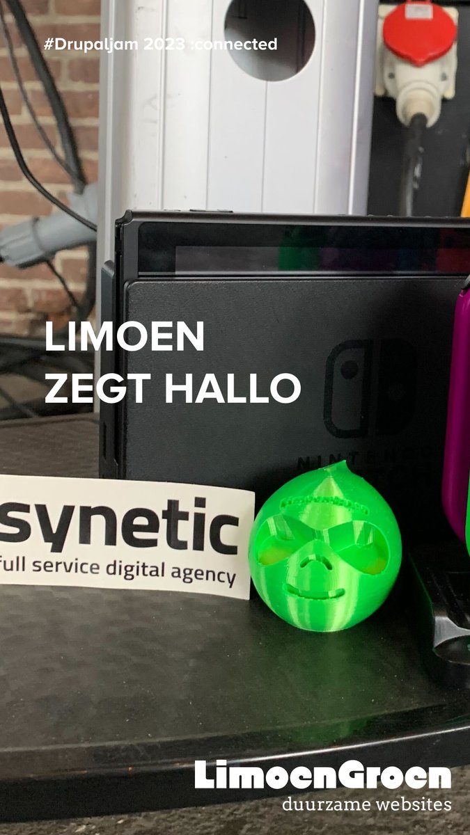 ronderdigital's tweet photo. Tot volgend jaar! @drupaljam @reactonline  @wearesynetic @swisleiden #drupaljam #limoengroen https://t.co/jwy9P6sDBu