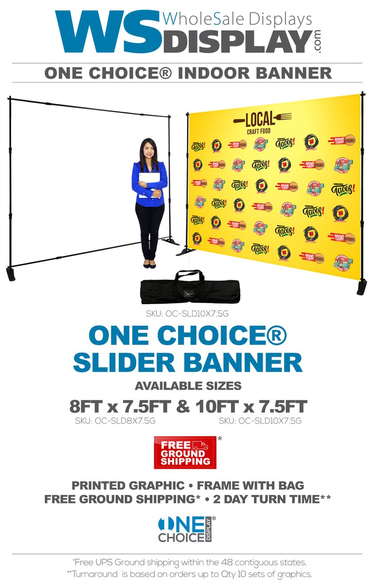 One Choice® Slider
lnkd.in/ggkesuMq

#wsdisplay #onechoice #tradeshowdisplays #conventions #signshop #wholesalesigns #bannersstands #wholesaledisplays #signs #banners #largeformatprinting #displays #custombanners  #printing