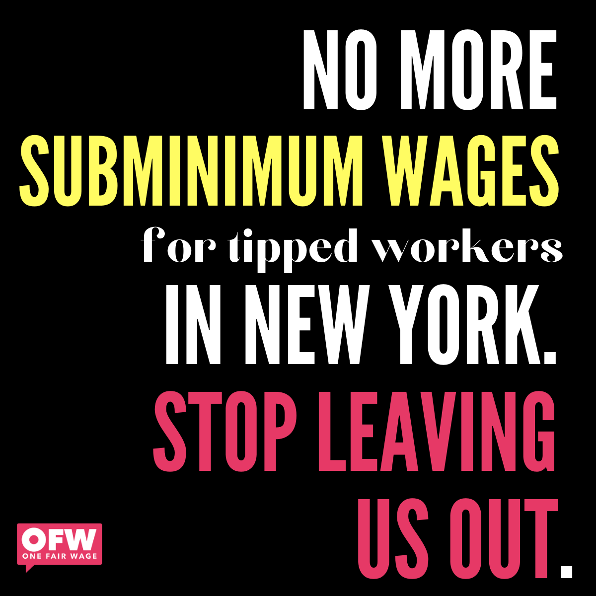 Women deserve #OneFairWage.  

Women of color deserve #OneFairWage.  

Mothers deserve #OneFairWage.  

#TippedWorkers, mostly women & WOC, are the backbone of NY's lauded restaurant scene.   

It's time to #RaisetheWage NOW.