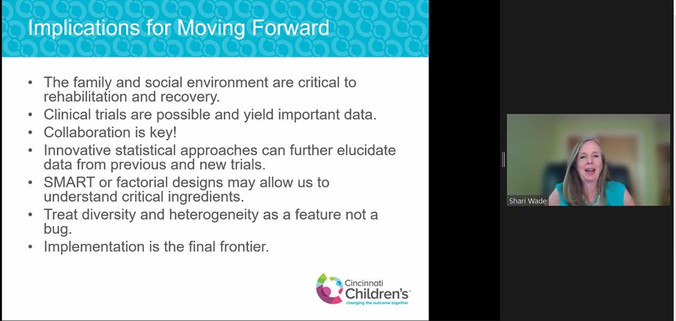 WilliamsTS_Dr's tweet photo. Great talk by @ShariLWade highlighting that effects of parenting are magnified in the context of pediatric brain injury and families are uniquely poised to scaffold or impede recovery- Let’s treat diversity &amp; heterogeneity as a feature and not a bug @SickKidsNews @SickKidsGHCBMH https://t.co/Nn8qn12fpU