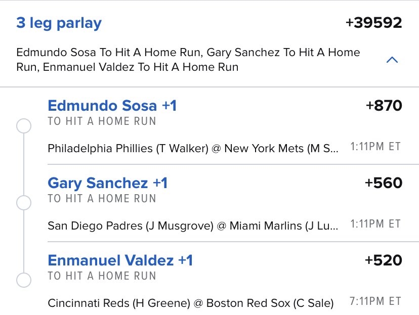 probability to hit a home run B2B: 

#EdmundoSosa 0%
#GarySanchez 0%
#EmmanuelValdez 0%