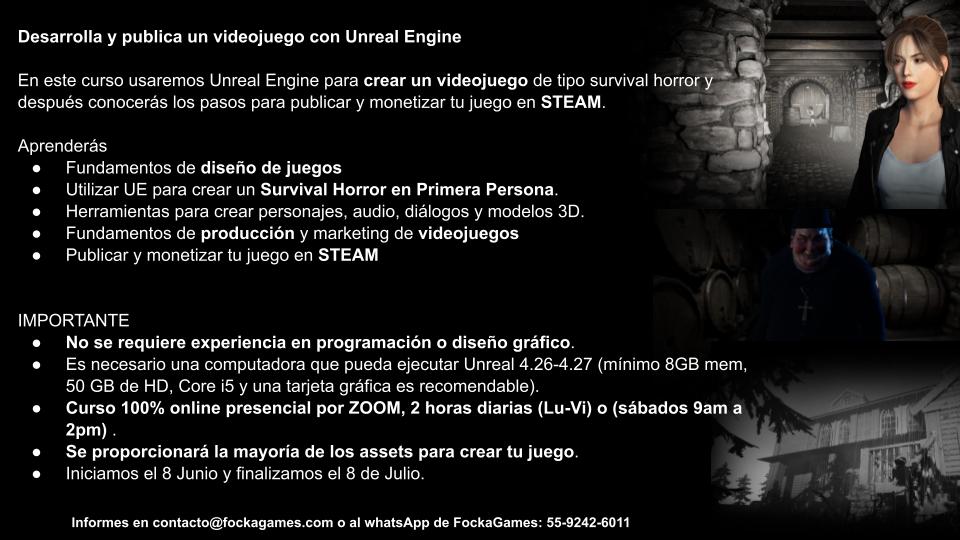 ¿Siempre soñaste con crear tus propios videojuegos? Nuestro curso te enseñará paso a paso cómo hacerlo realidad.
Da vida a tu imaginación y aprende a diseñar y crear videojuegos desde cero con nuestro curso intensivo.
Última llamada iniciamos la próxima semana.