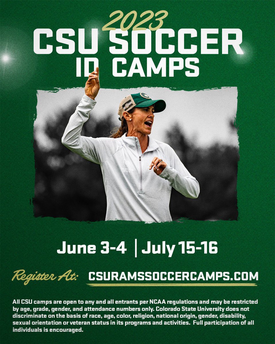 2 more days till the CSU ID camp!! so excited to compete and showcase my abilities at such a competitive university!!GO RAMS🐏🐏<a href="/CSUFutbol/">Colorado State Soccer</a>