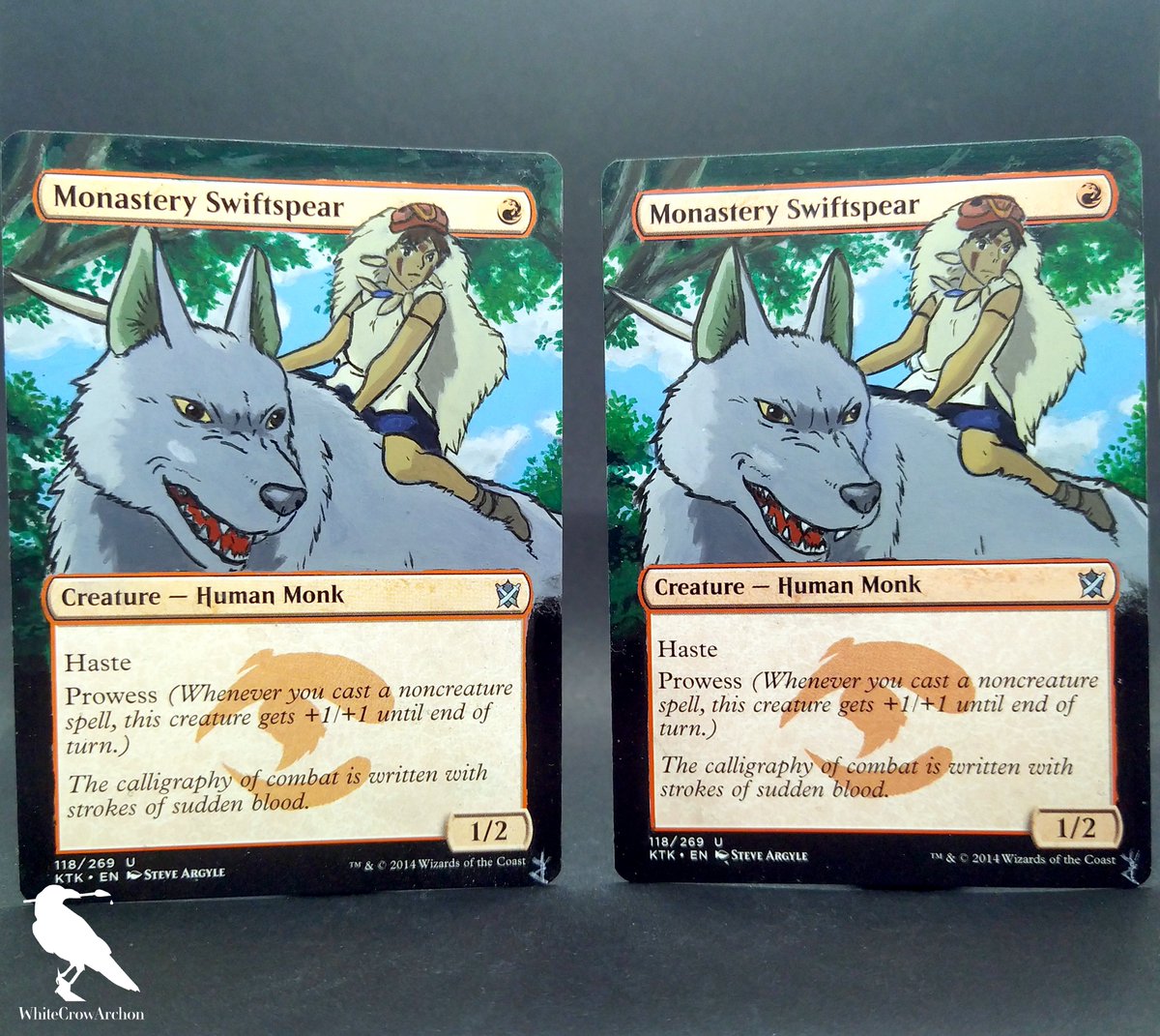 Monastery Swiftspear Princess Mononoke themed Art Alters. My lightbox isnt big enough to show the full set I painted, but I hope you like at least these two!
#mtg #mtgarena #mtgalter #mtgalters #mtgart #mtgcommunity #mtgcommander #mtgstandard #mtgcards #magic #art